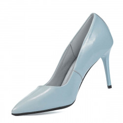Eleganckie buty damskie 1293 lakierowane niebieskie