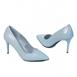 Eleganckie buty damskie 1293 lakierowane niebieskie