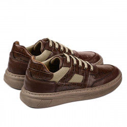 Buty sportowe 942 brązowe łączone