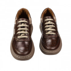 Buty sportowe 942 brązowe łączone