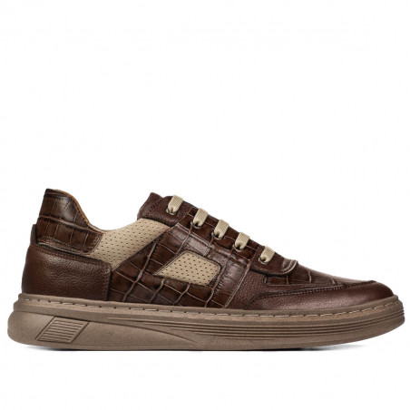 Buty sportowe 942 brązowe łączone