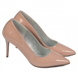 Eleganckie buty damskie 1293 lakierowane nude