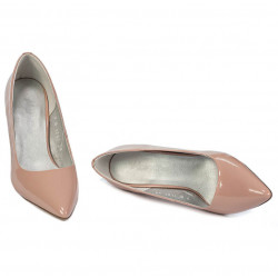 Eleganckie buty damskie 1293 lakierowane nude