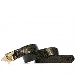 Pasek damski 01ld croco lakier zielony