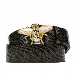 Pasek damski 01ld croco lakier zielony
