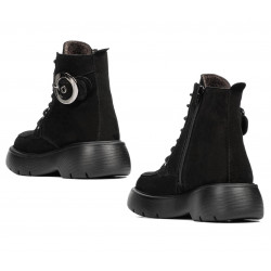 Damskie botki 3372 czarny welur