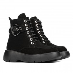 Damskie botki 3372 czarny welur