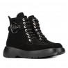 Damskie botki 3372 czarny welur