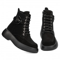 Damskie botki 3372 czarny welur