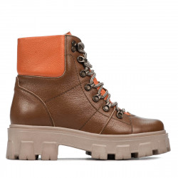 Buty damskie 3373 brązowe kombinowane