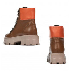 Buty damskie 3373 brązowe kombinowane