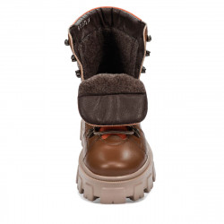 Buty damskie 3373 brązowe kombinowane