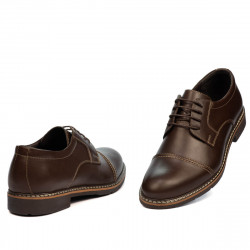 Męskie buty casual / eleganckie 756-1 brązowe 01