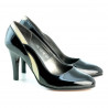 Eleganckie buty damskie 1218 lakier czarny+beżowy