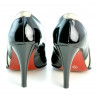 Eleganckie buty damskie 1218 lakier czarny+beżowy