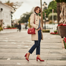 Eleganckie buty damskie 1278 czerwone lifestyle