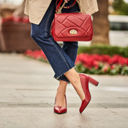 Eleganckie buty damskie 1278 czerwone lifestyle