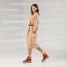 Buty damskie 3373 brązowe kombinowane lifestyle