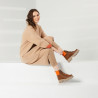 Buty damskie 3373 brązowe kombinowane lifestyle