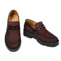 Damskie buty casual 6056 bordo bufi