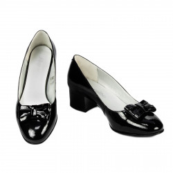 Eleganckie damskie buty 1270 czarne lakierowane