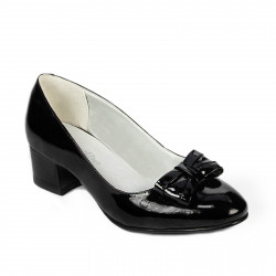 Eleganckie damskie buty 1270 czarne lakierowane