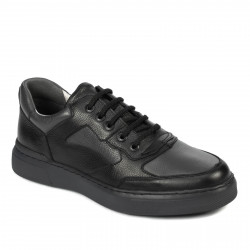 Buty casual/sportowe męskie 946 czarne kombinowane