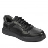Buty casual/sportowe męskie 946 czarne kombinowane