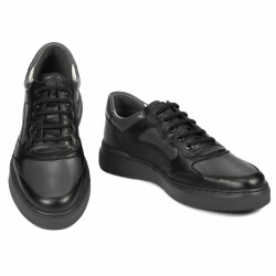 Buty casual/sportowe męskie 946 czarne kombinowane