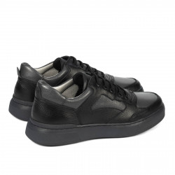 Buty casual/sportowe męskie 946 czarne kombinowane