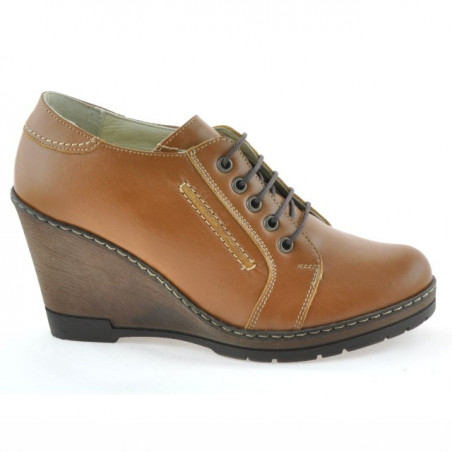 Damskie buty casual 625 brązowe woskowane