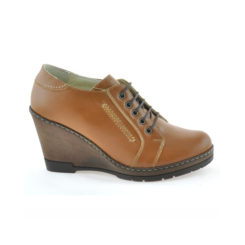 Damskie buty casual 625 brązowe woskowane