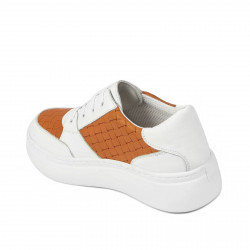 Damskie buty sportowe 6059 biało-pomarańczowe