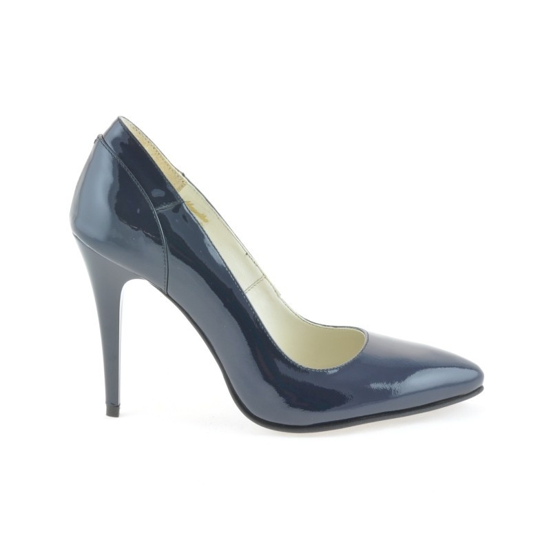 Eleganckie buty damskie 1230 lakierowane indigo