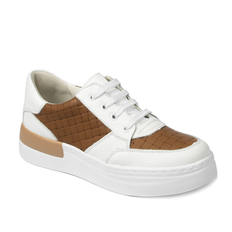Damskie buty sportowe 6059 biały+camel
