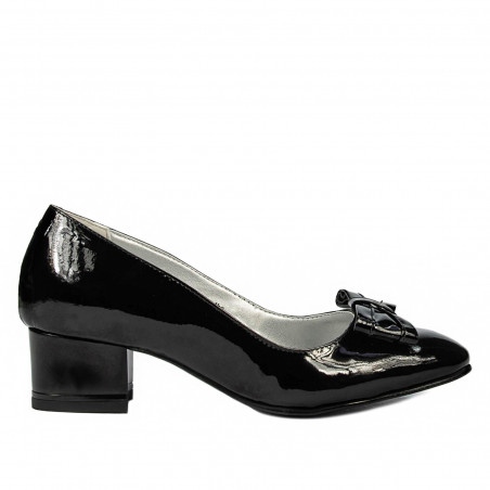 Eleganckie damskie buty 1270 czarne lakierowane