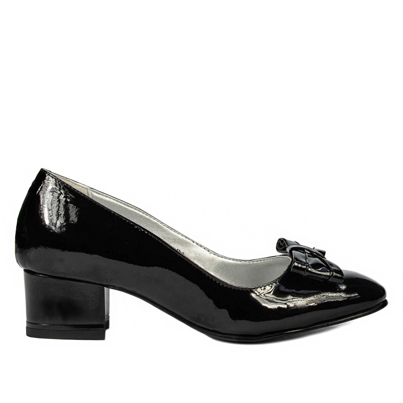 Eleganckie damskie buty 1270 czarne lakierowane