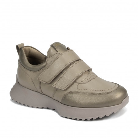 Damskie buty sportowe 6060 beżowe kombinowane