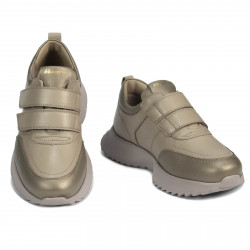 Damskie buty sportowe 6060 beżowe kombinowane