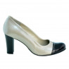Eleganckie buty damskie 1213 lakierowane beżowo-czarne