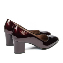 Eleganckie buty damskie 1268 lakier bordowy01