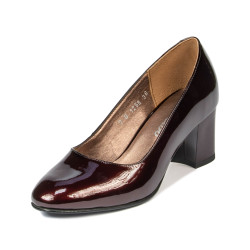 Eleganckie buty damskie 1268 lakier bordowy01