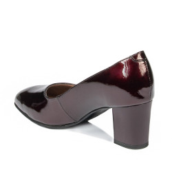 Eleganckie buty damskie 1268 lakier bordowy01