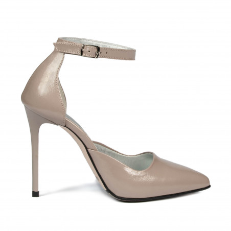 Eleganckie buty damskie 1296 lakier cappuccino
