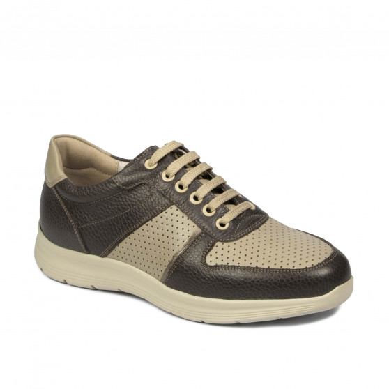 Buty sportowe dla nastolatków 384 khaki kombinowane