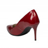 Eleganckie buty damskie 1293 lakierowane czerwono-perłowe