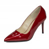 Eleganckie buty damskie 1293 lakierowane czerwono-perłowe