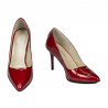 Eleganckie buty damskie 1293 lakierowane czerwono-perłowe