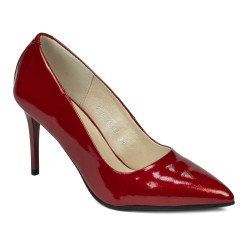 Eleganckie buty damskie 1293 lakierowane czerwono-perłowe