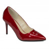 Eleganckie buty damskie 1293 lakierowane czerwono-perłowe